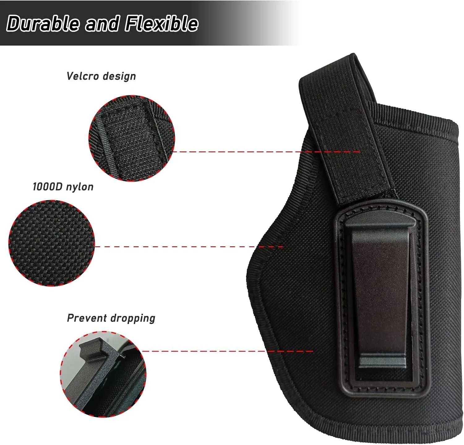 Gun Holster, Concealed Carry, Left/Right Hand, Pistol.