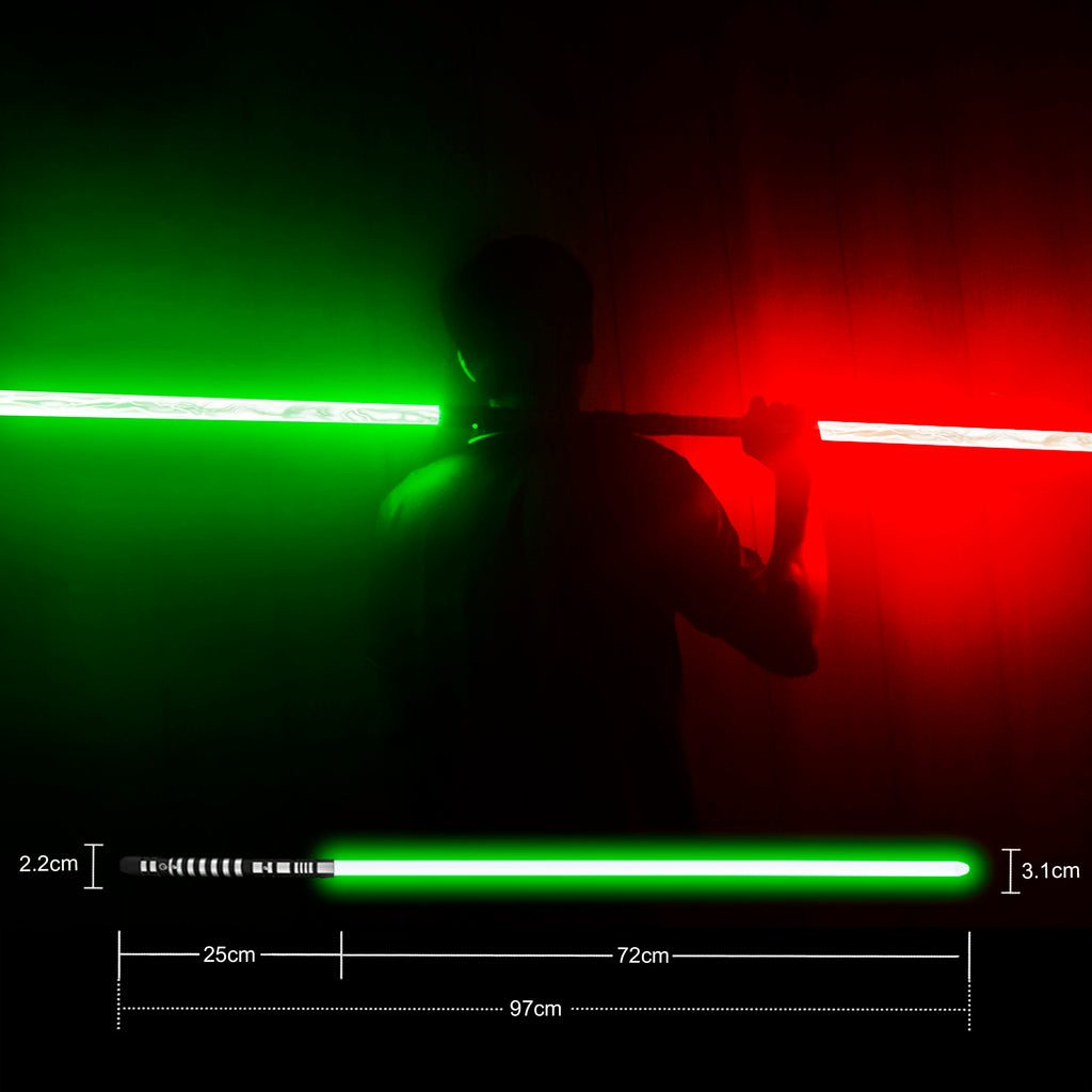 PHS Dueling Lightsabers,4 Modes - Sounds, Black Metal Hilt, Light up Sword.