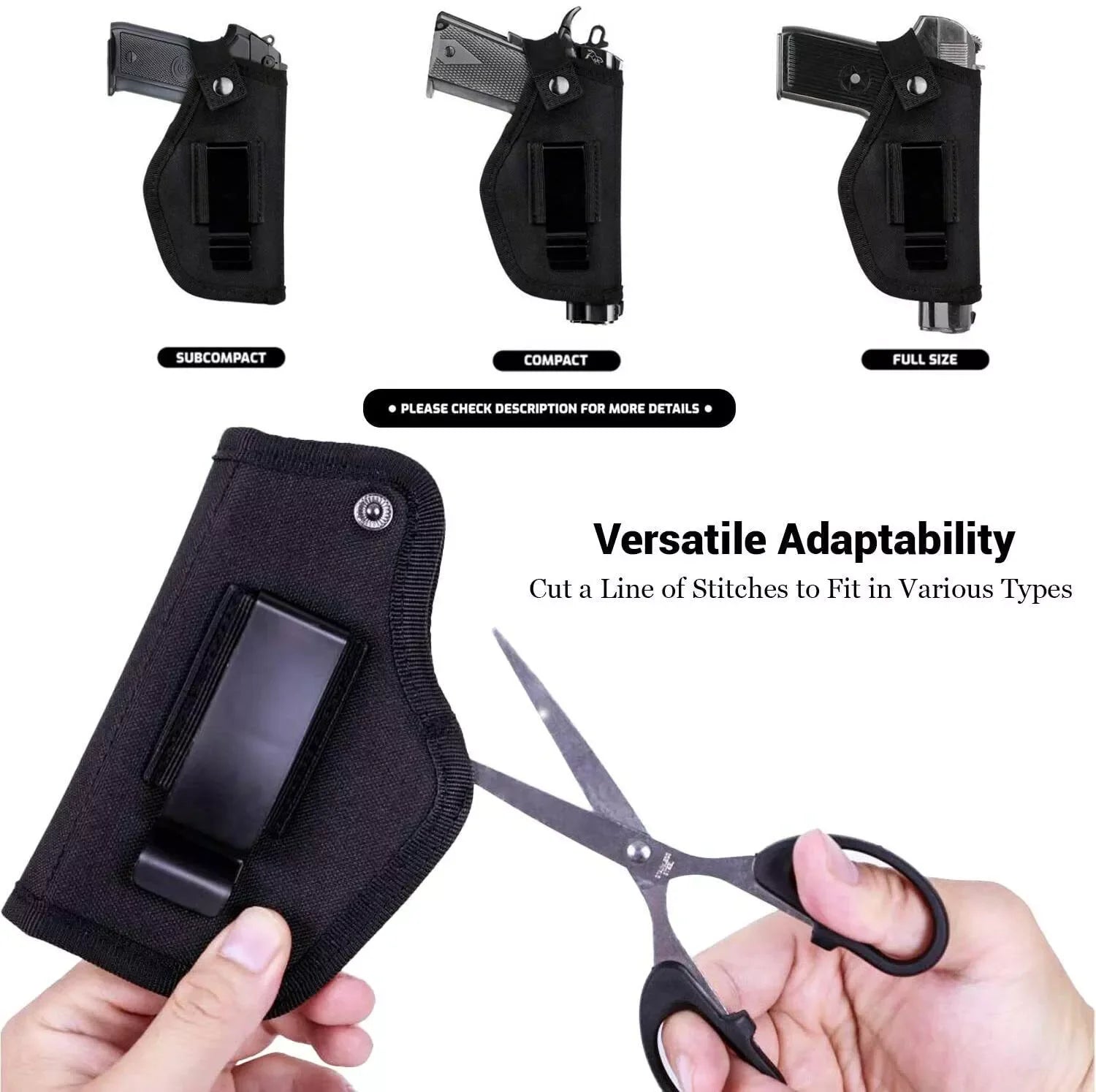 Gun Holster, Concealed Carry, Left/Right Hand, Pistol.