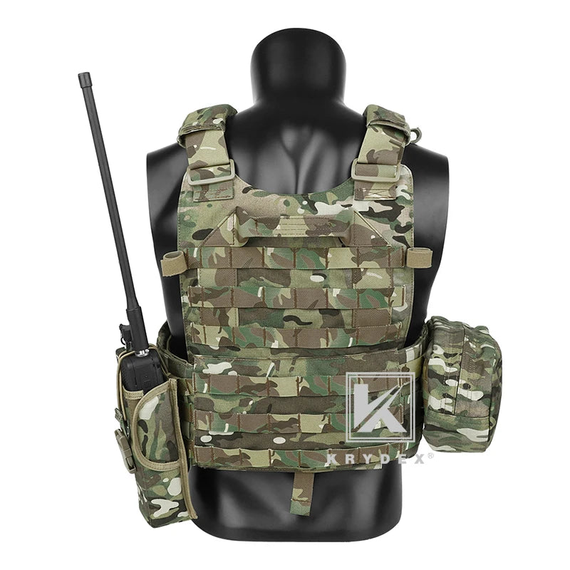 KRYDEX LBT-6094A Tactical Modular Vest. Triple Mag/Radio/Dump Pouch. Battle Plate Carrier.