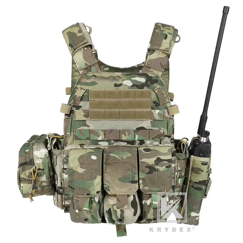 KRYDEX LBT-6094A Tactical Modular Vest. Triple Mag/Radio/Dump Pouch. Battle Plate Carrier.