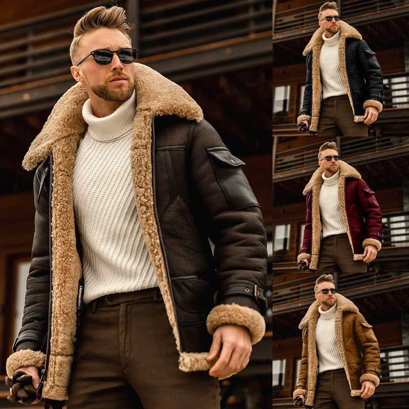 Men's Winter Jacket. Casual, Solid Color. Cotton.