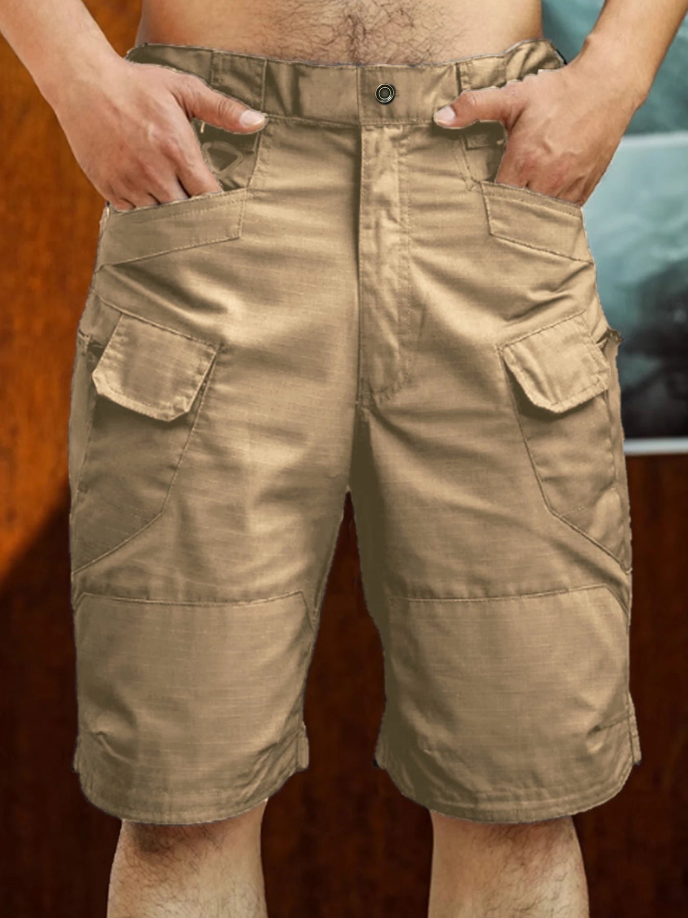 Cargo Shorts. Quick Dry, Multi-Pocket, Knee Length.