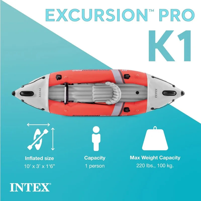 INTEX 68303EP Excursion Pro K1 Inflatable Kayak Set.