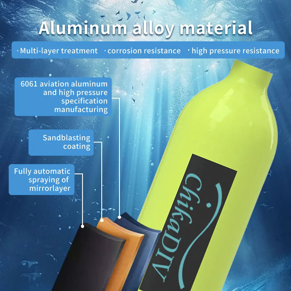 Scuba Gear Set, Mini Diving Tank, 1L Capacity With 3000 PSI.