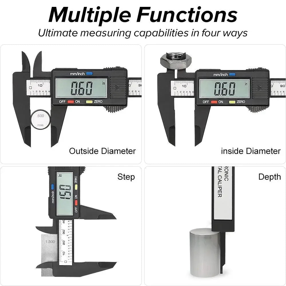 150mm, 100mm Electronic Digital Caliper. Carbon Fiber, Dial Vernier Caliper.