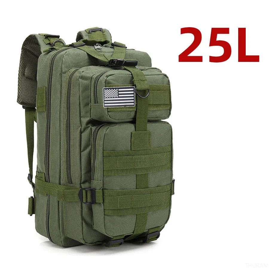 25L/50L Sturdy Nylon Waterproof, Tactical Camping, Hiking Backpack.