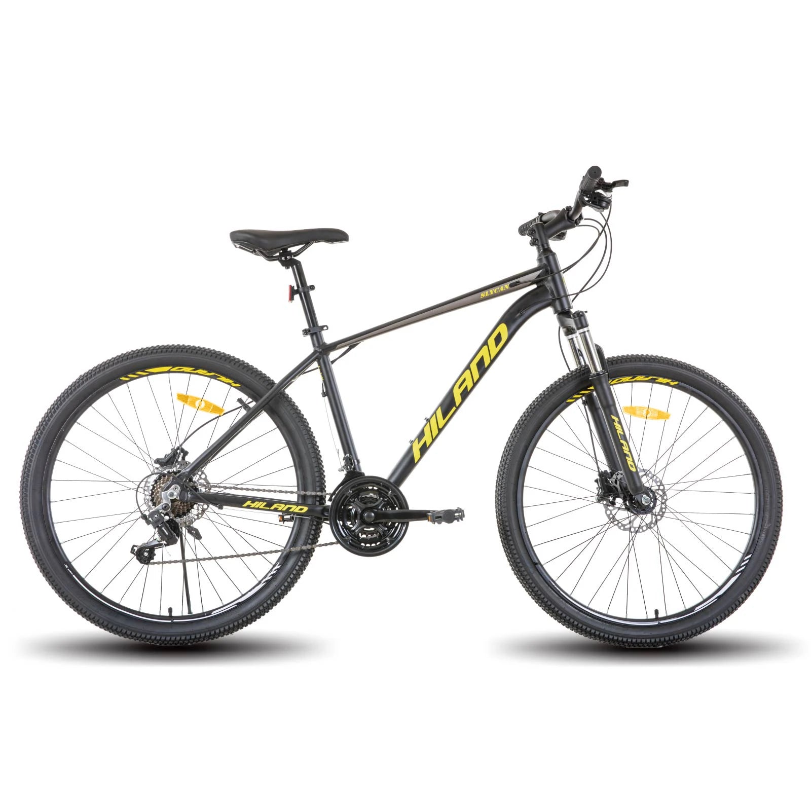 Hiland Aluminum Mountain Bike. 21 Speeds, Hydraulic Disc Brakes, Lock-Out Suspension Fork, 27.5 inch Wheel.