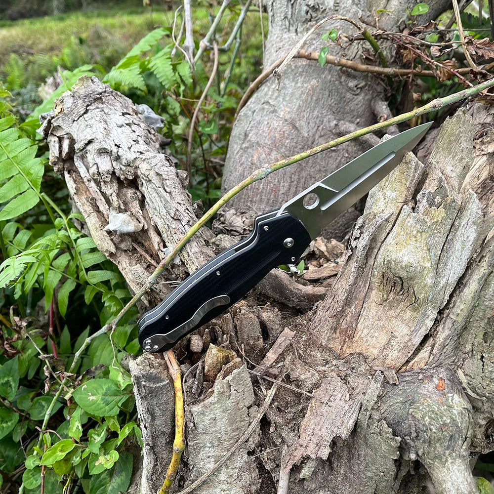 C-215, D2 Steel Blade, Black Handle, Liner Lock Utility Pocket Knife.