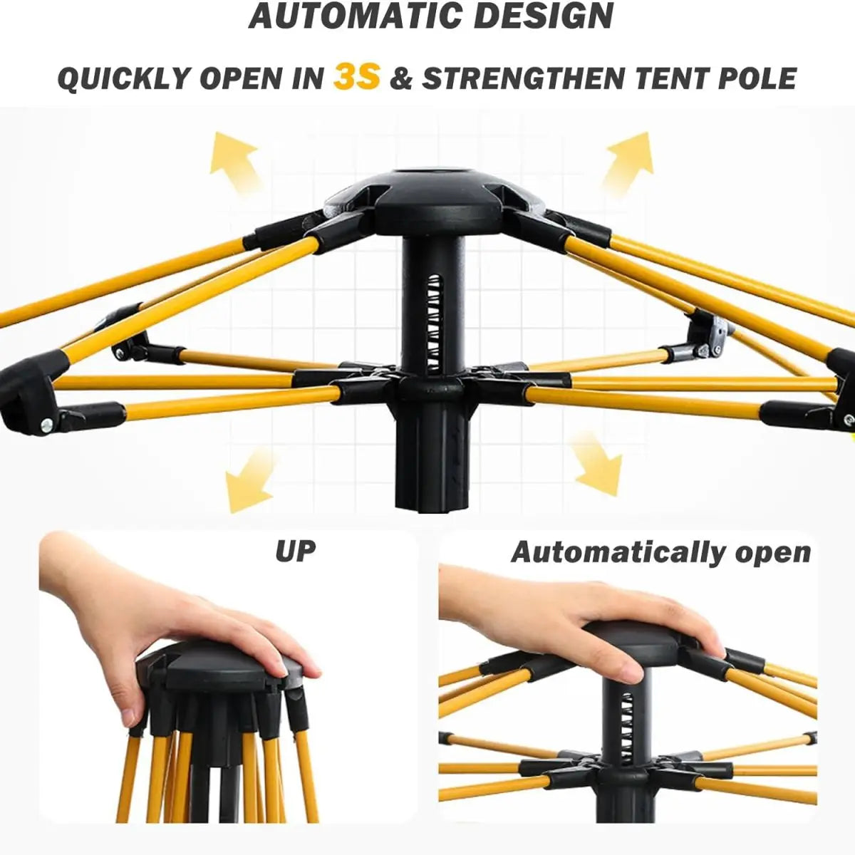 Automatic Quick-Opening Tent. Two Doors And Two Windows.