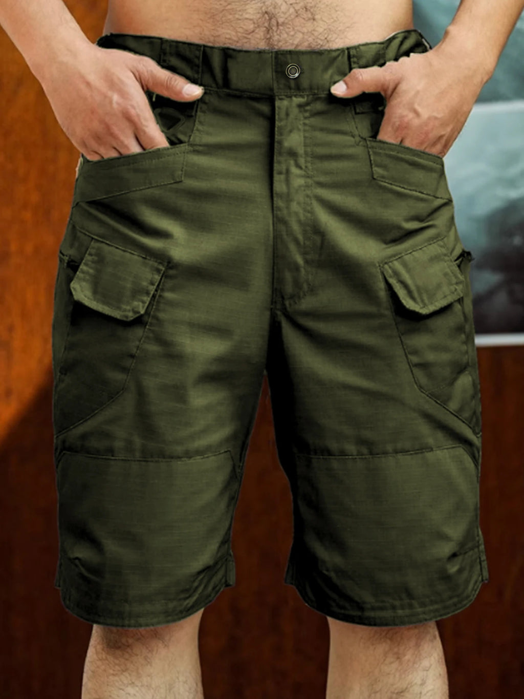 Cargo Shorts. Quick Dry, Multi-Pocket, Knee Length.