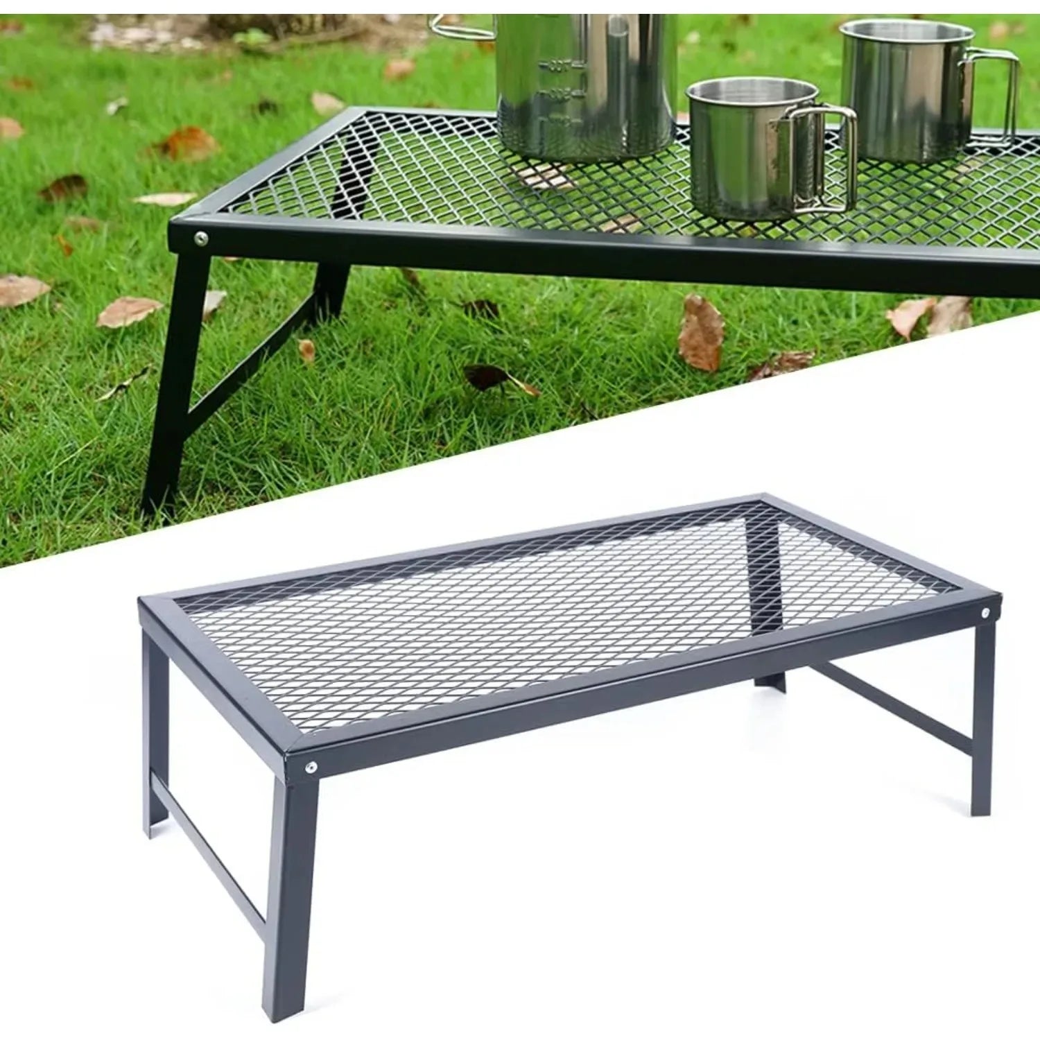 Folding Outdoor Grill, Campfire Cooking Grate for Outdoor Cooking.