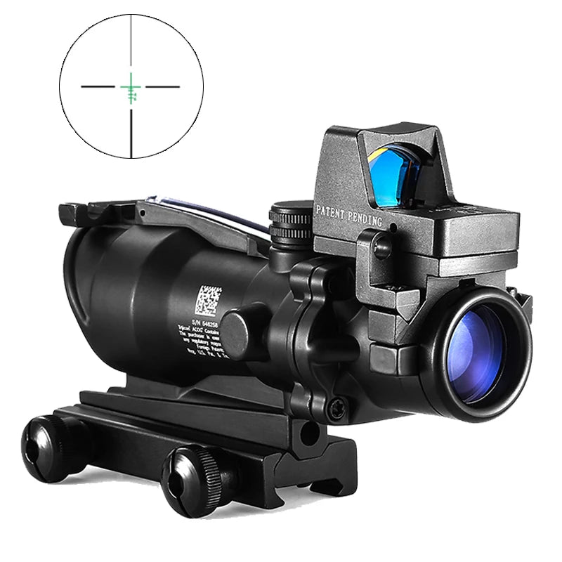 Adjustable 4x32 Red Dot. 1x , 4x Scope. Red Dot Tactical Scope, 20mm Rail Scope For Hunting.
