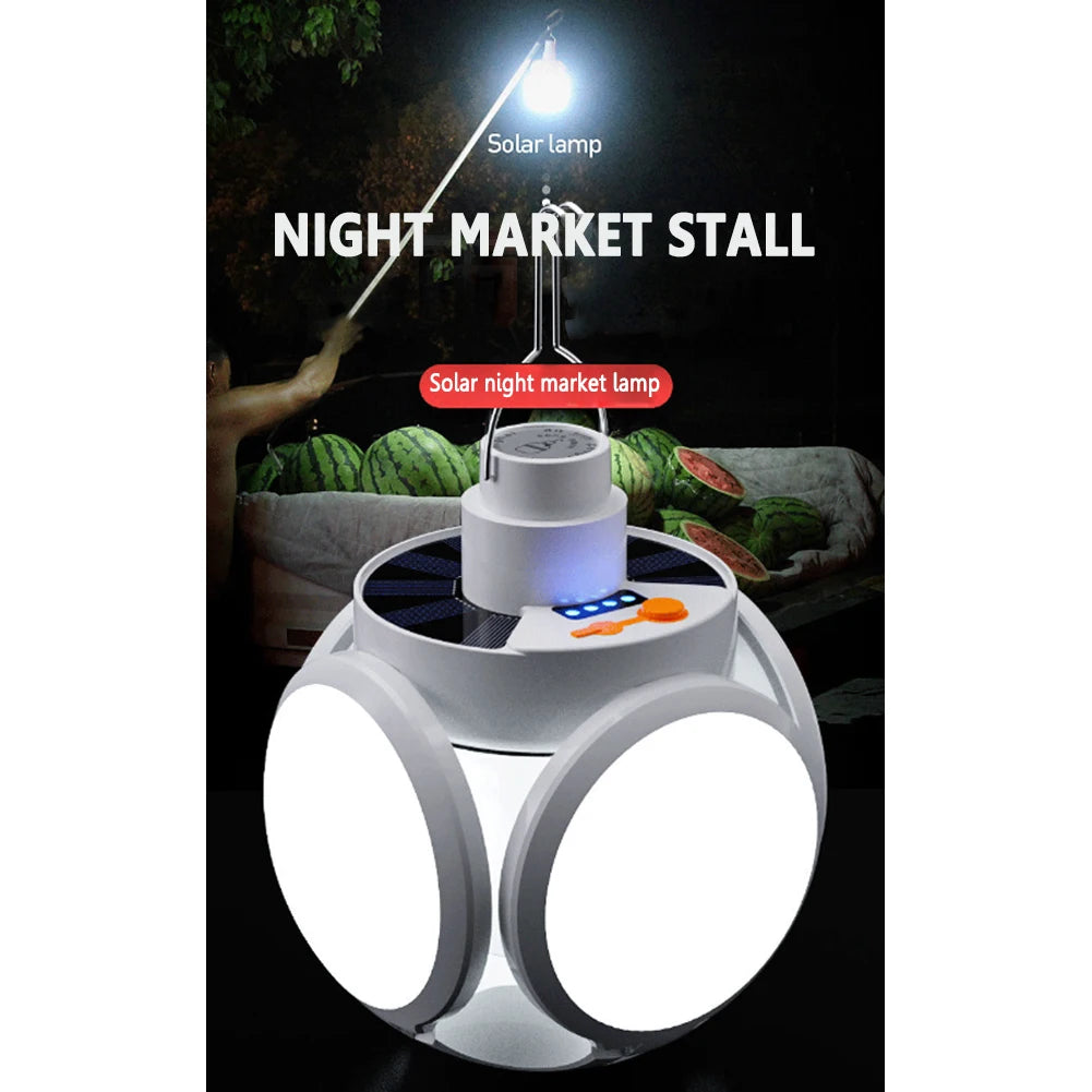 LED Solar Camping Light Bulb. Rechargeable, Portable Lantern.