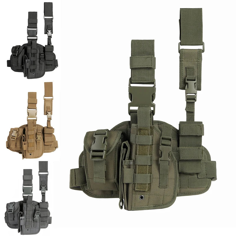 Tactical Leg Gun Holster. Multi-Function Camouflage Bag. Phone Pocket.
