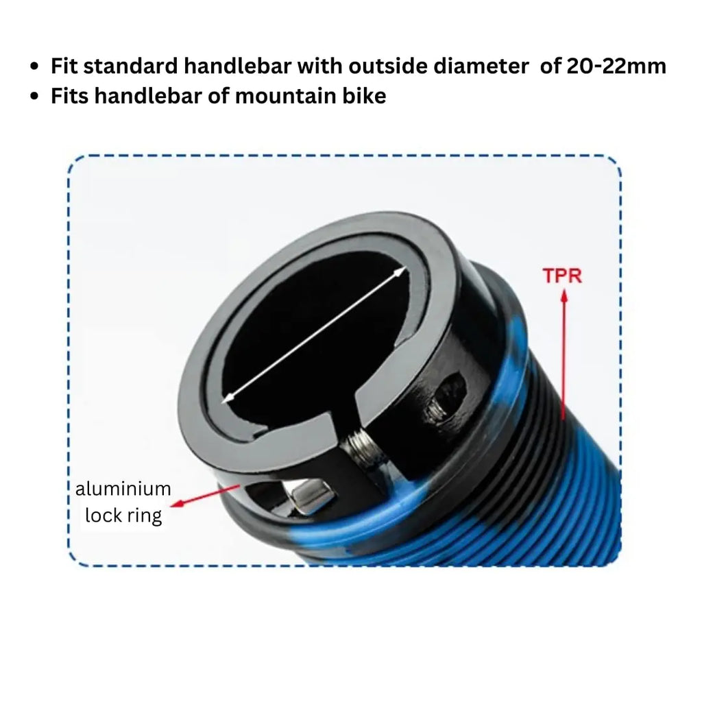 Rubber Lock-on Grip - Shockproof - Non-slip Mountain/Road Bike Handle Cover.