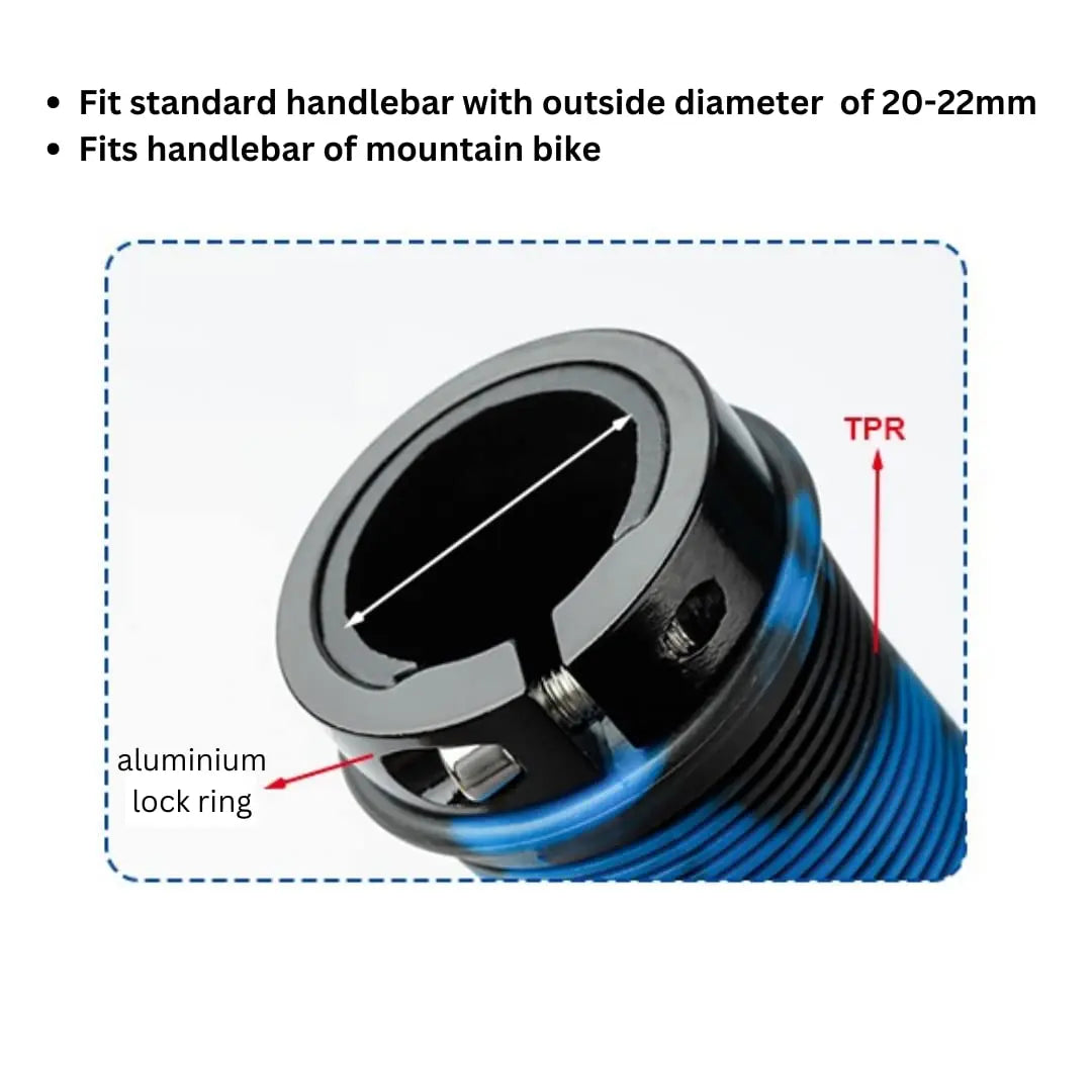 Rubber Lock-on Grip - Shockproof - Non-slip Mountain/Road Bike Handle Cover.