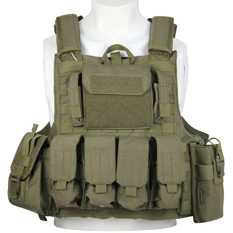 Tactical Vest. Body Armor. Plate Carrier. Multi Pockets.