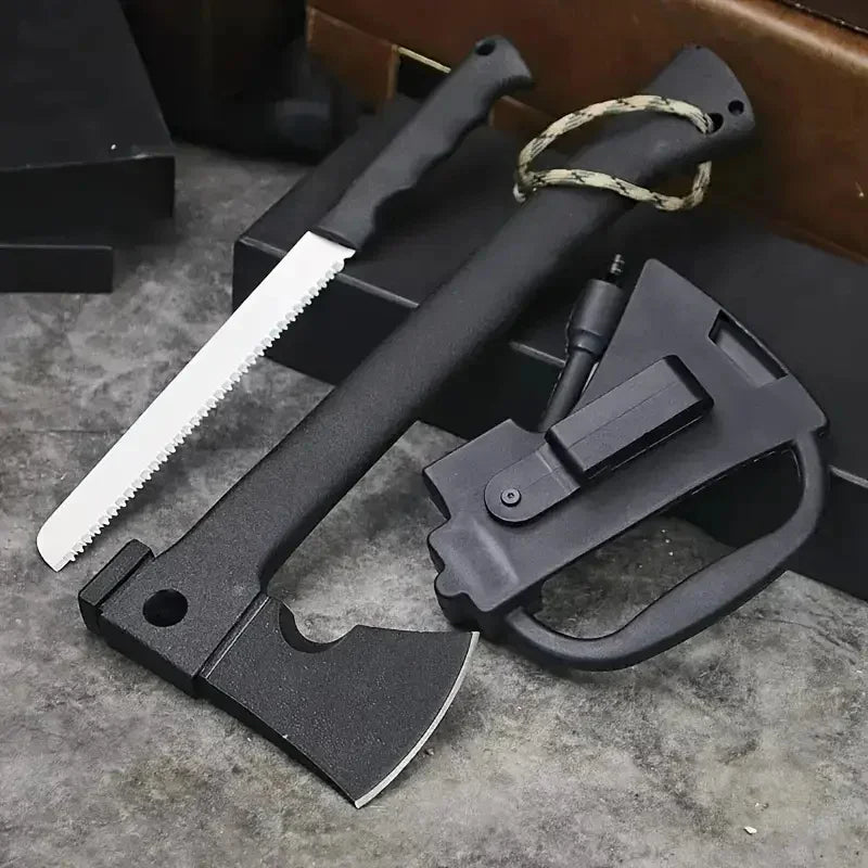 Lightweight Hatchet With Serrated Saw Knife, Magnesium Fire Starter.