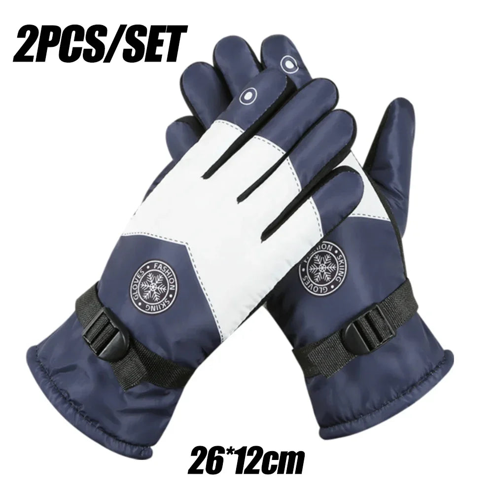 Unisex Snowboard- Ski Gloves. PU Leather- Non-slip. Touch Screen- Waterproof.