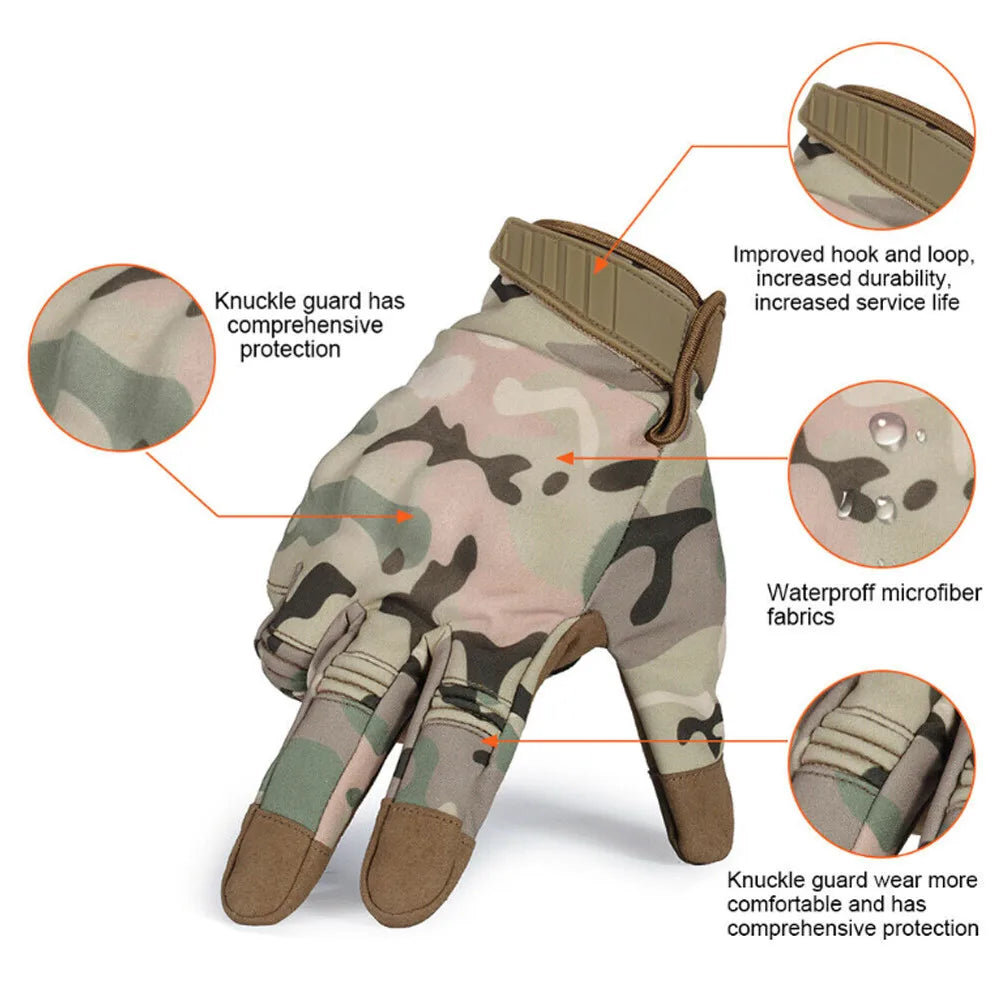 Tactical Touch Screen Gloves. Motorcycle , Protective, Full Finger, Hunting.