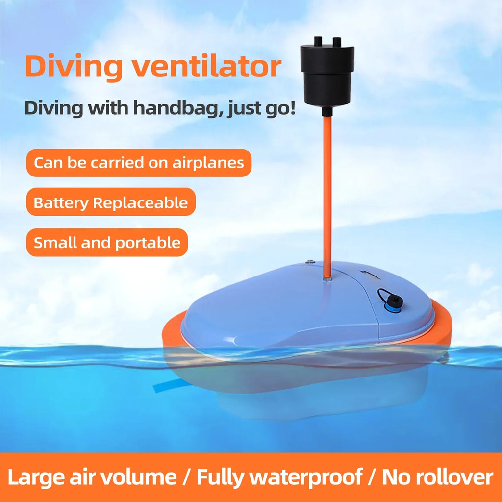 Scuba Diving Ventilator. Rechargeable - Underwater Support - Deepest 7M.