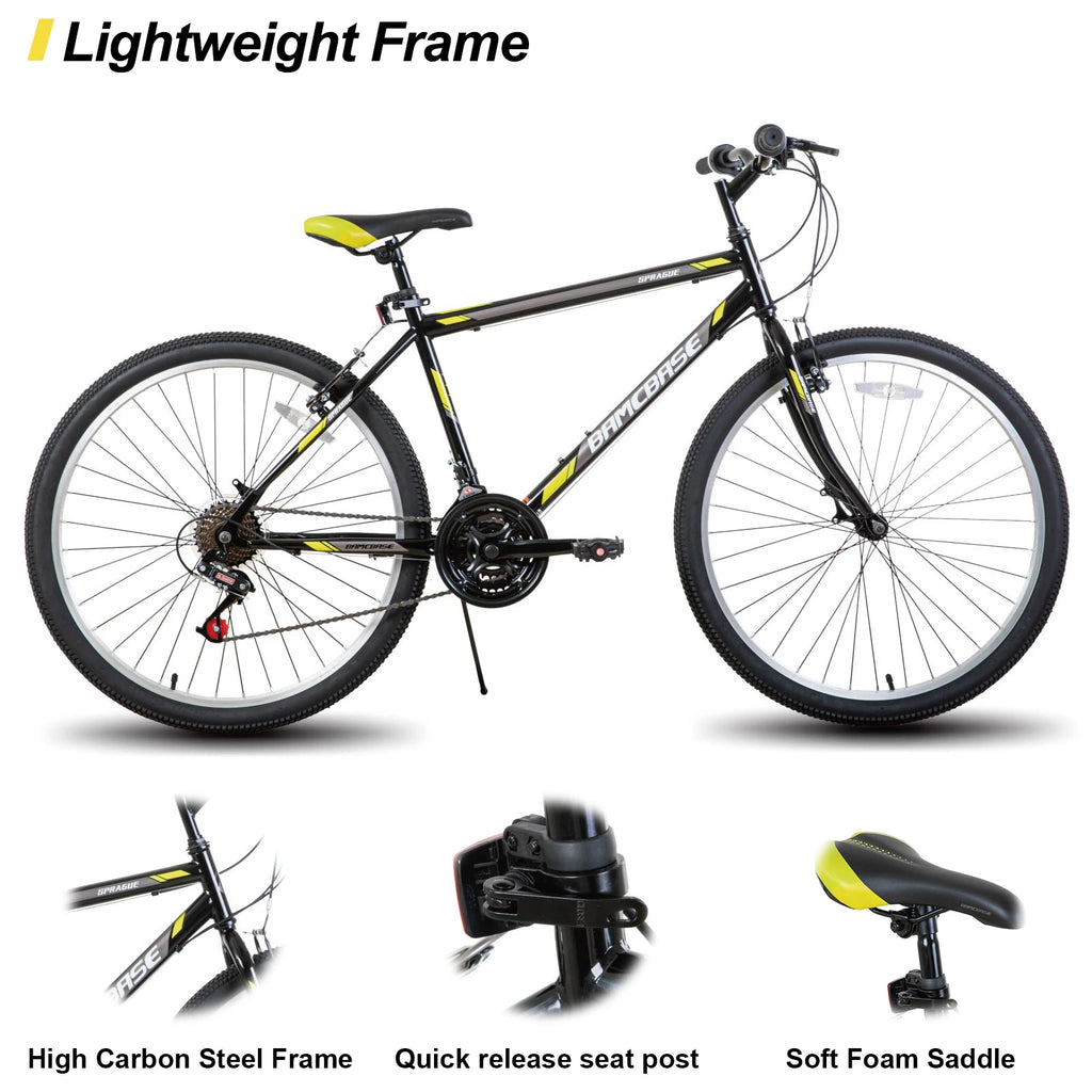 Hiland 24 - 26 inch Mountain Bike. 21 Speeds - High-Carbon Steel Frame.