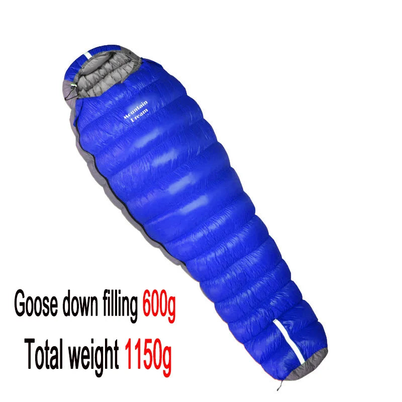 Oversized Mummy - Goose Down Sleeping Bag. Very Warm For Camping And Hiking