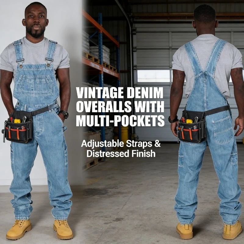2026 Suspenders Denim Overalls Fashion Men's .
