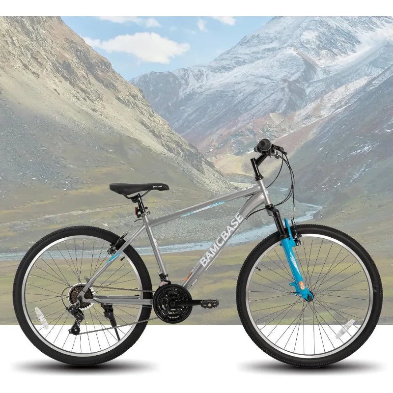 27.5 Inch Mountain Bike, 21 Speeds, High-Tensile Steel Frame, V Brake, Hardtail.