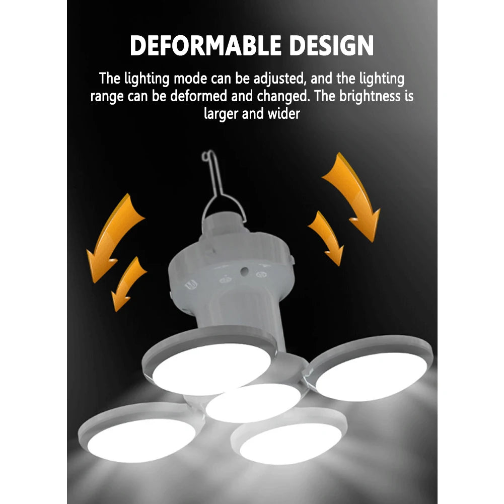 LED Solar Camping Light Bulb. Rechargeable, Portable Lantern.