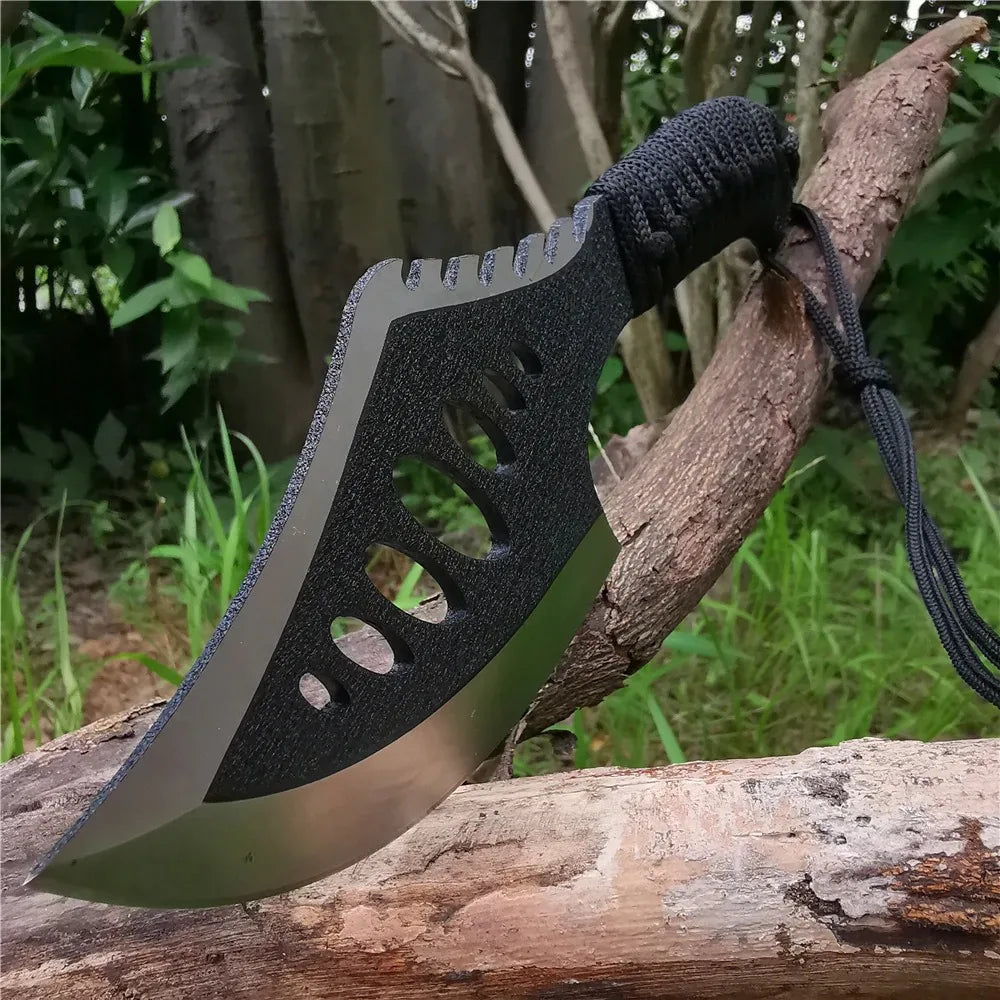 Jungle Camping Axe & Knife - Non-Slip Handle. Nylon Sheath.