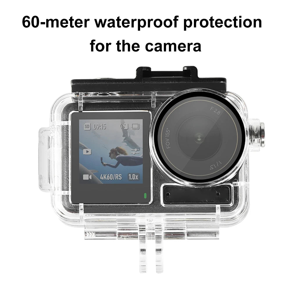 60M/196FT Waterproof Case -  Anti-Fog - For DJI Osmo Action 5 Pro/4/3 Camera Accessories.