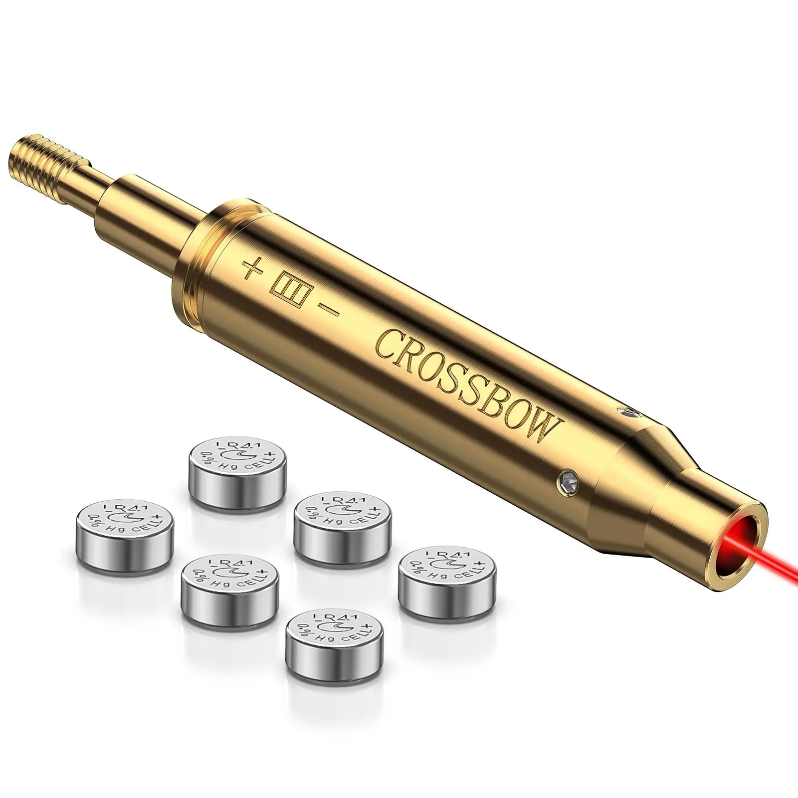 MidTen Crossbow Red Laser Bore Sight - Thread-On Sighting Tool - 2 Sets Of Batteries.