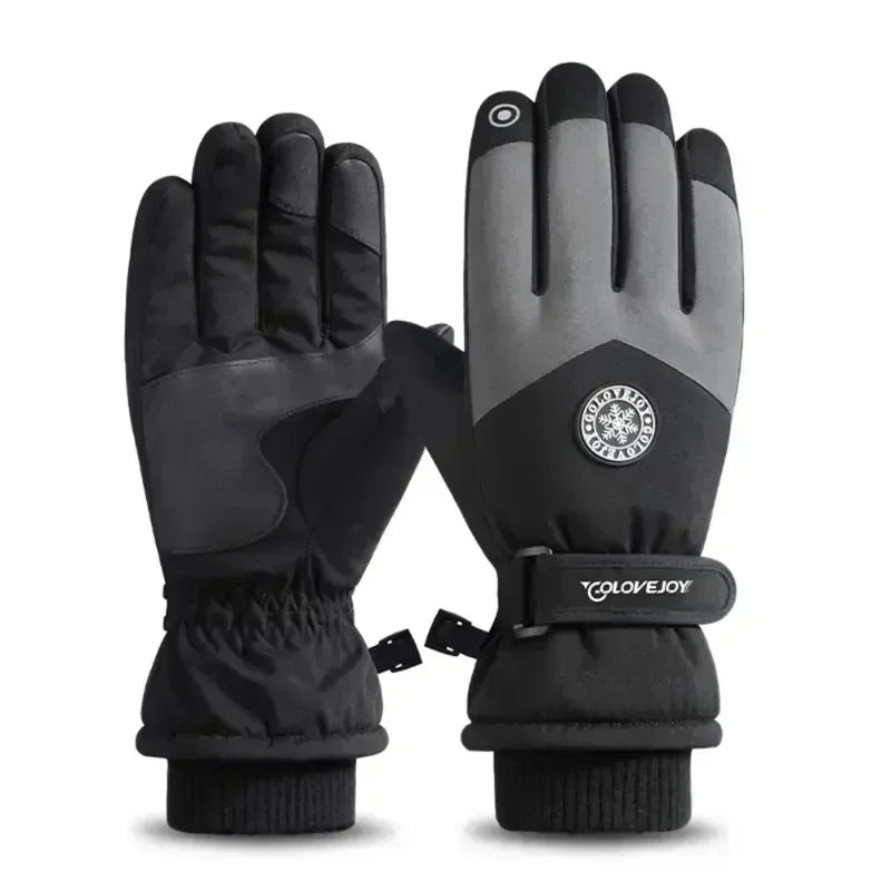 Unisex Snowboard- Ski Gloves. PU Leather- Non-slip. Touch Screen- Waterproof.