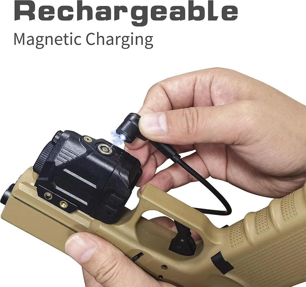 Red Laser Sight. Compatible with Picatinny Rail. Rechargeable Handgun Red Laser Beam.