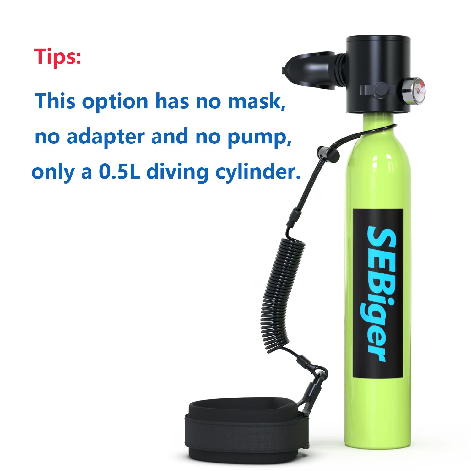 0.5L Diving Tank and Full Face Mask. 5-10 minutes underwater, Refillable.