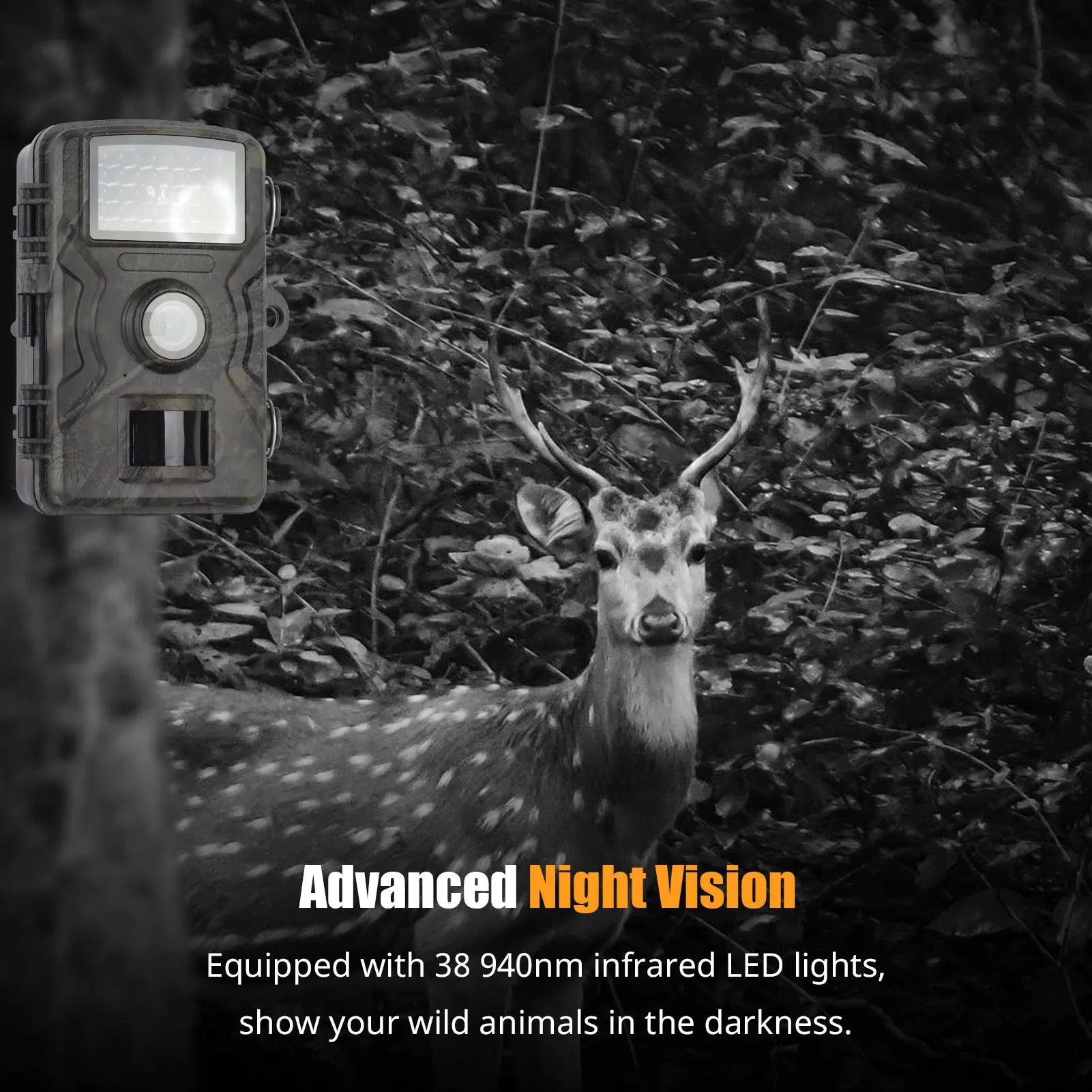 1080P LCD, 16MP Trail Camera. Infrared Night Vision, Waterproof, Motion Activated.