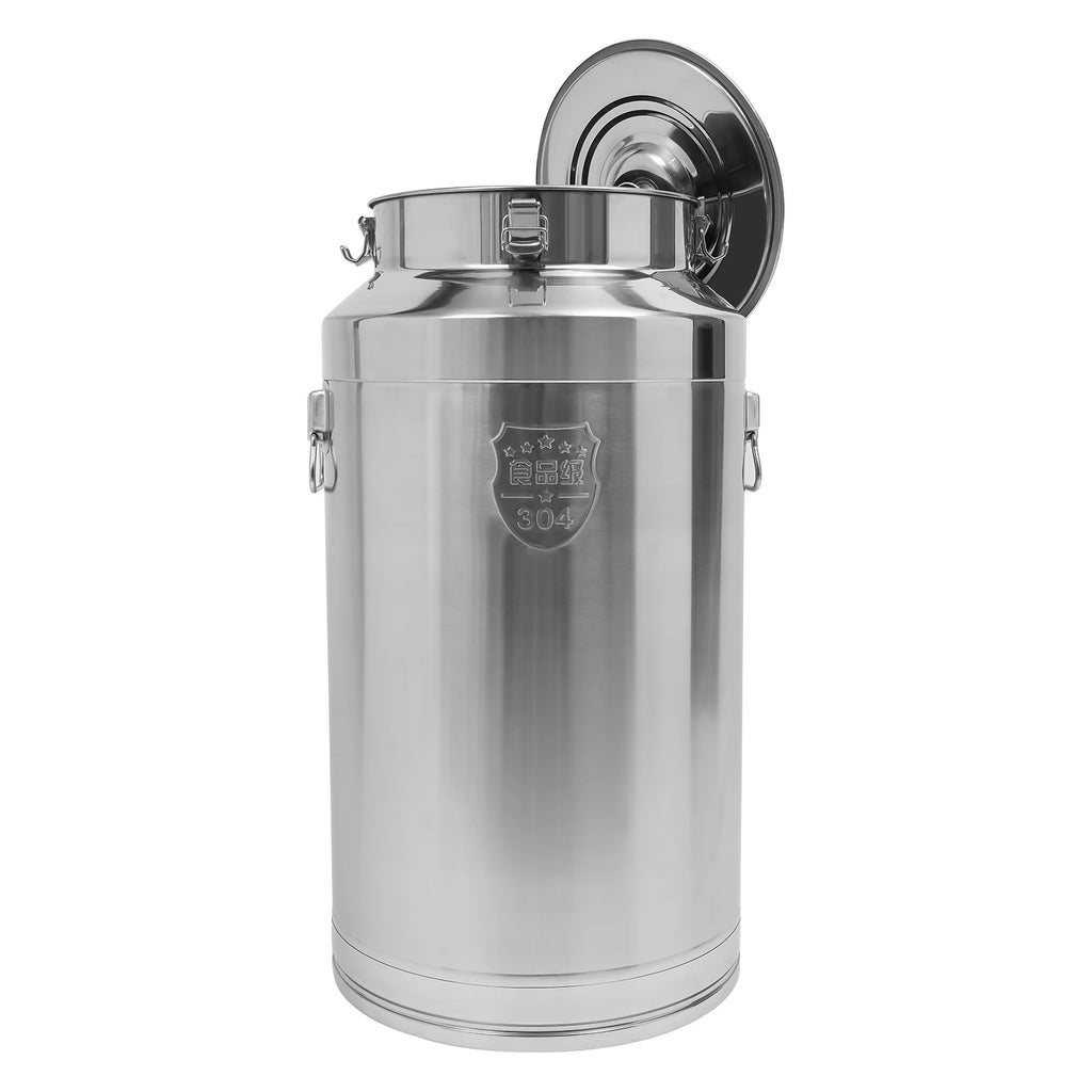 88L/23.25Gal 304 Stainless Steel Milk Can, Wine Pail, Oil, Milk Tote Jug with Leak-Proof Seal Lid.
