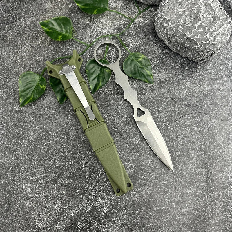 Two-color band Kydex knife. Self Defense, Rescue , Sheath.