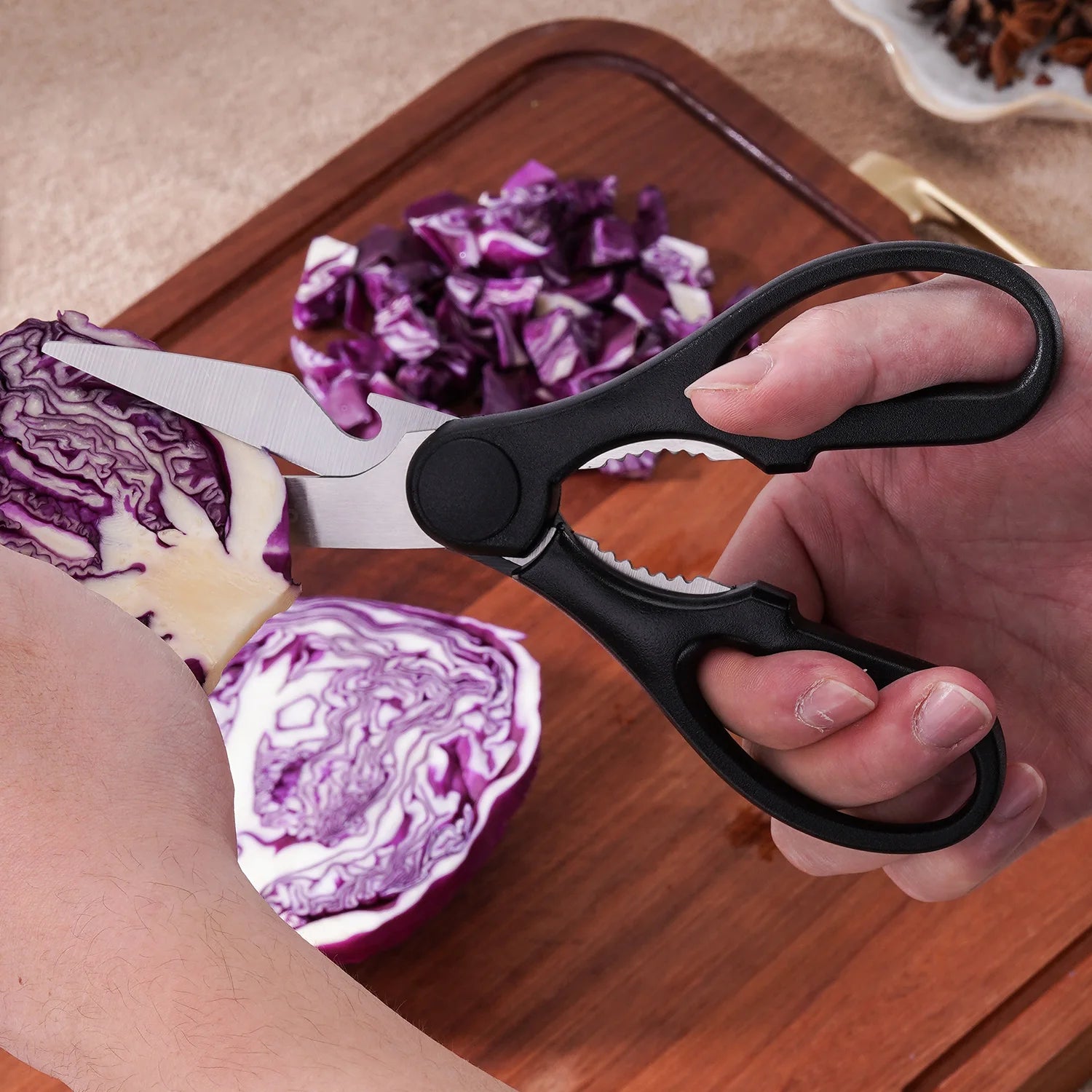 ELITEQUO All Purpose Kitchen Scissors, Heavy Duty Stainless Steel . Soft Grip Comfort Handle.