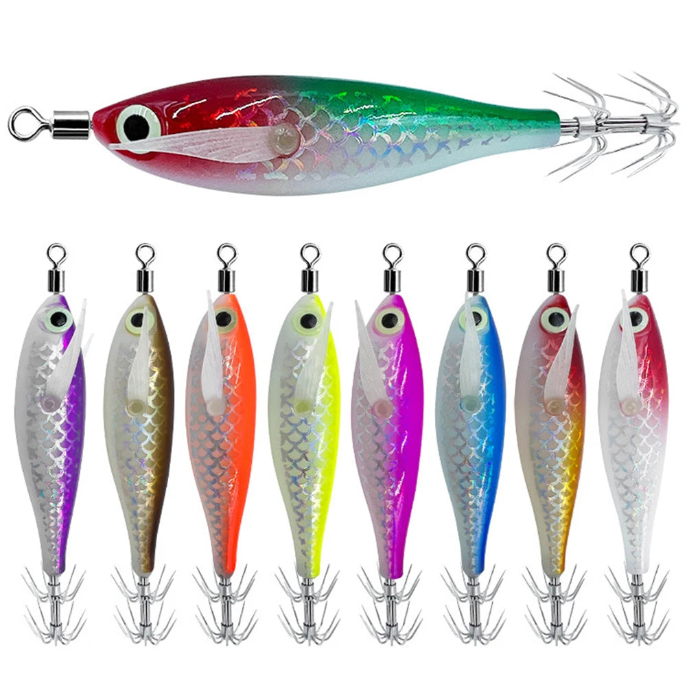 Luminous Squid, Cuttlefish Attracting Lure. Double Hook Bait.