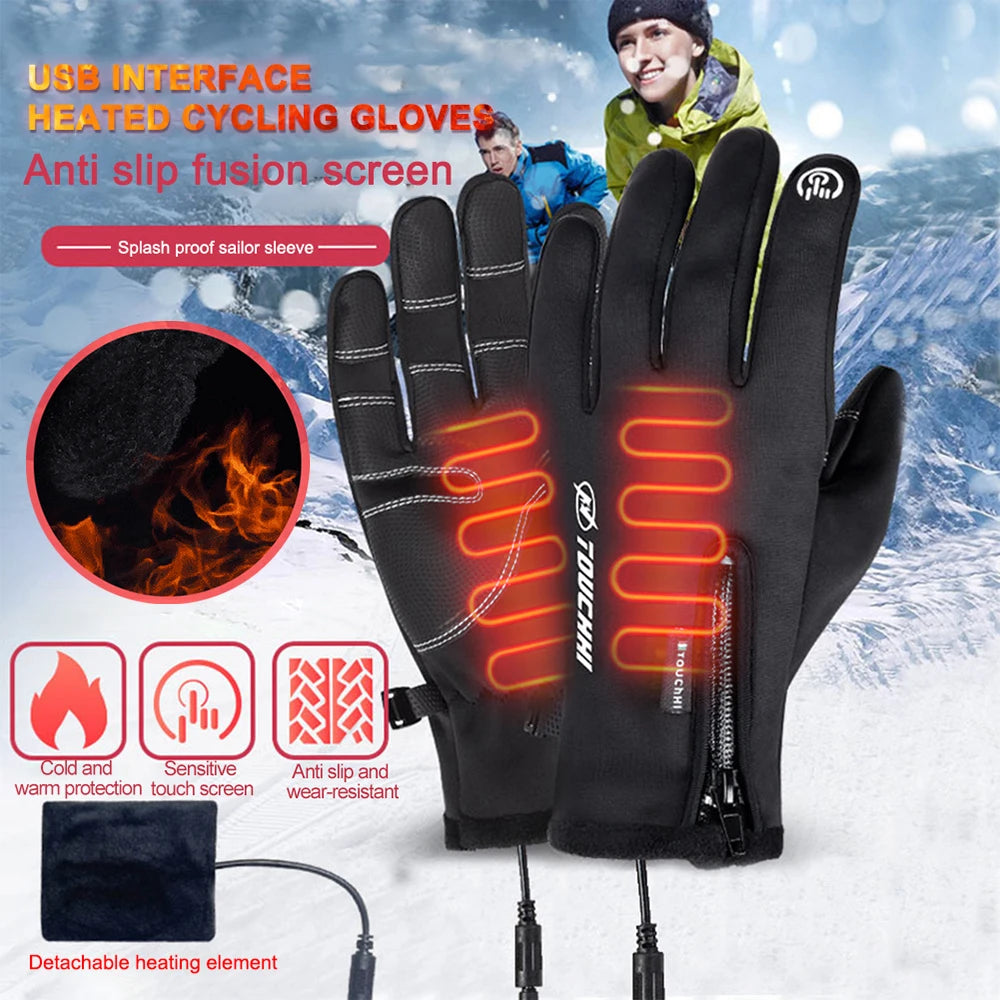 Heated Gloves. USB - Rechargeable, Water Proof, Skiing, Hunting, Fishing.