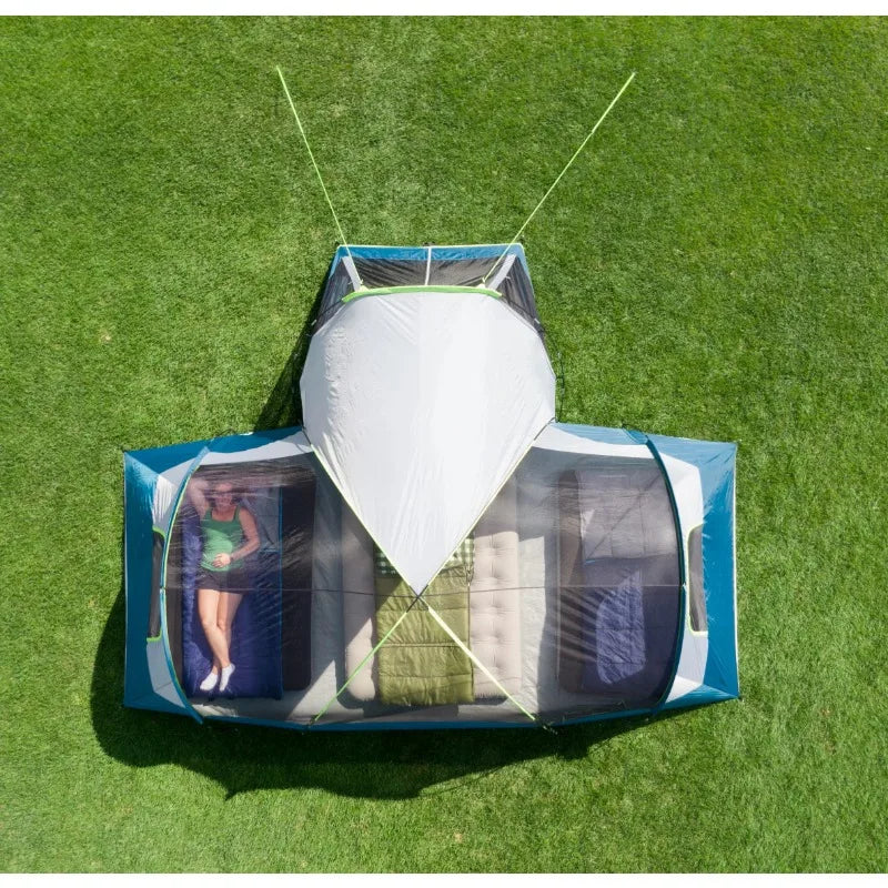 Ozark Trail 10-Person Dome Tent with Screen Porch. 3 Room.