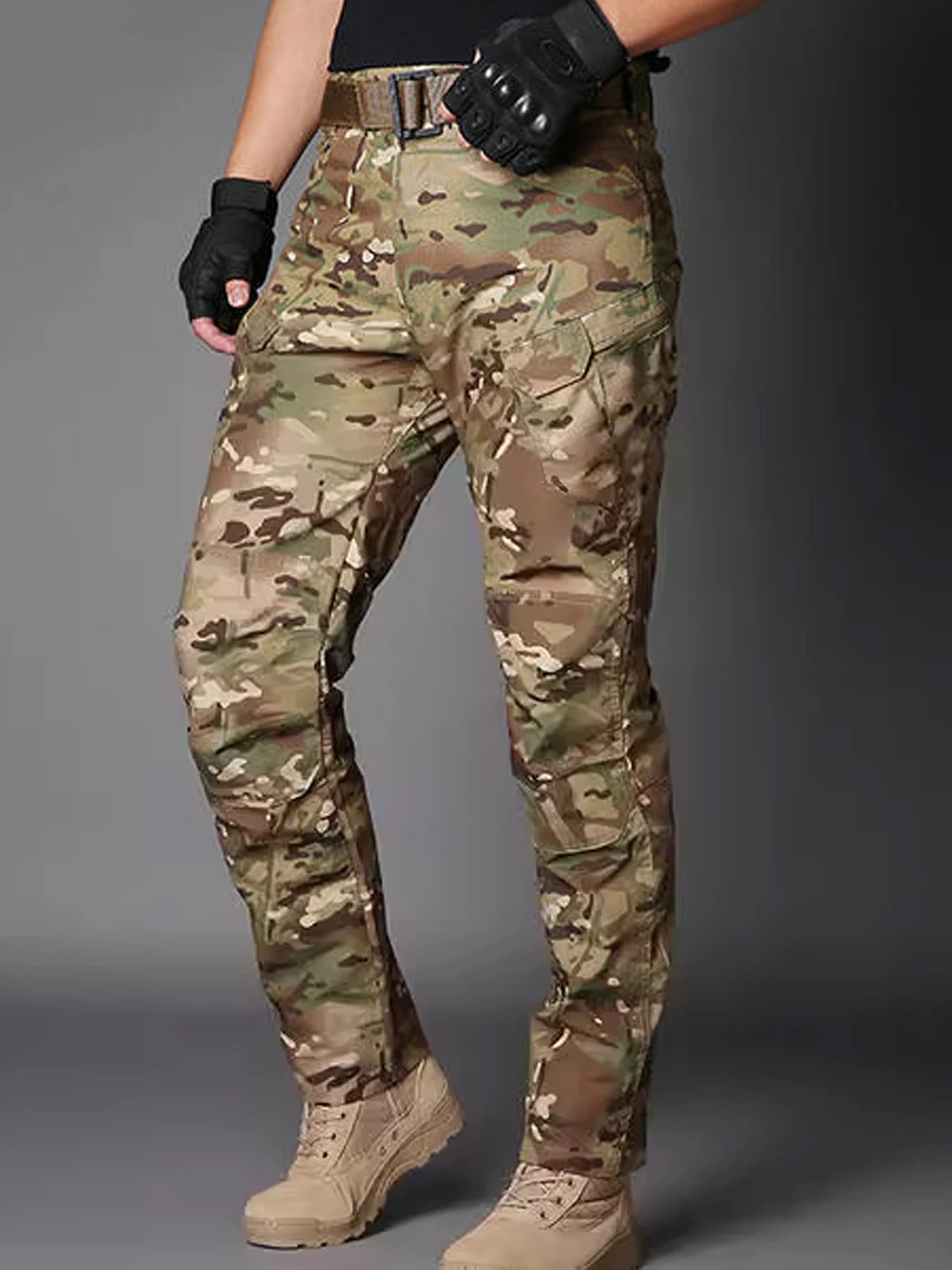 Large Pocket  Men's Tactical Pants. Elastic Waist, Casual, Work.