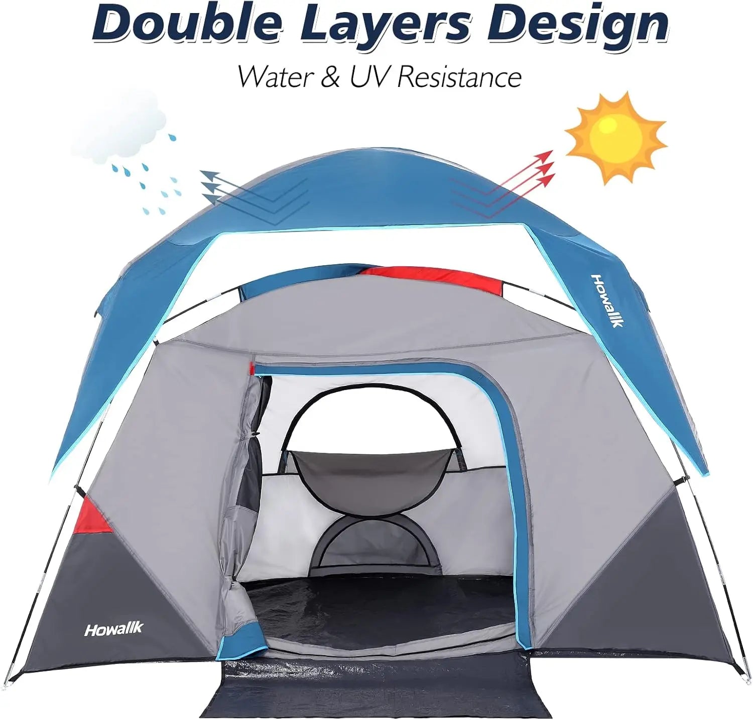 Easy Set up Tent, 4 Person and 6 Person . Hiking, Backpacking.