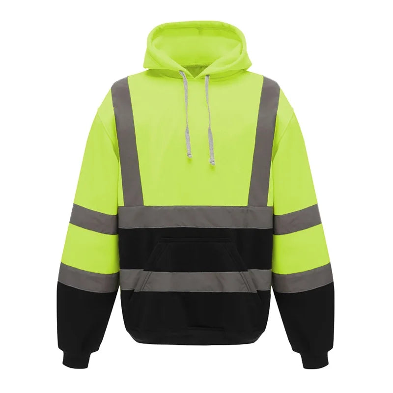 Winter Reflective Hoodie. Geometric Pattern High Visibility .