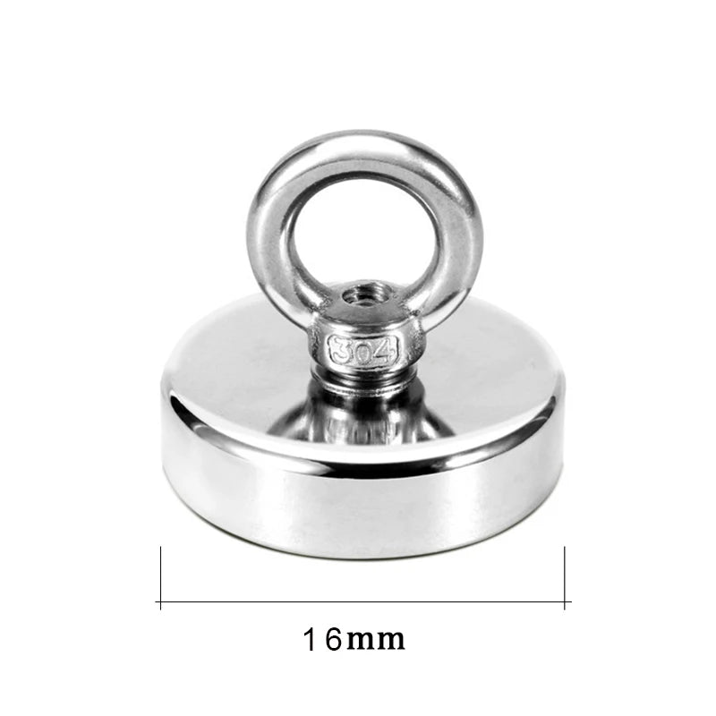 Super Strong Neodymium Fishing Magnets. Heavy Duty Magnet With Countersunk Hole, Eyebolt For Salvage Magnetic Fishing.
