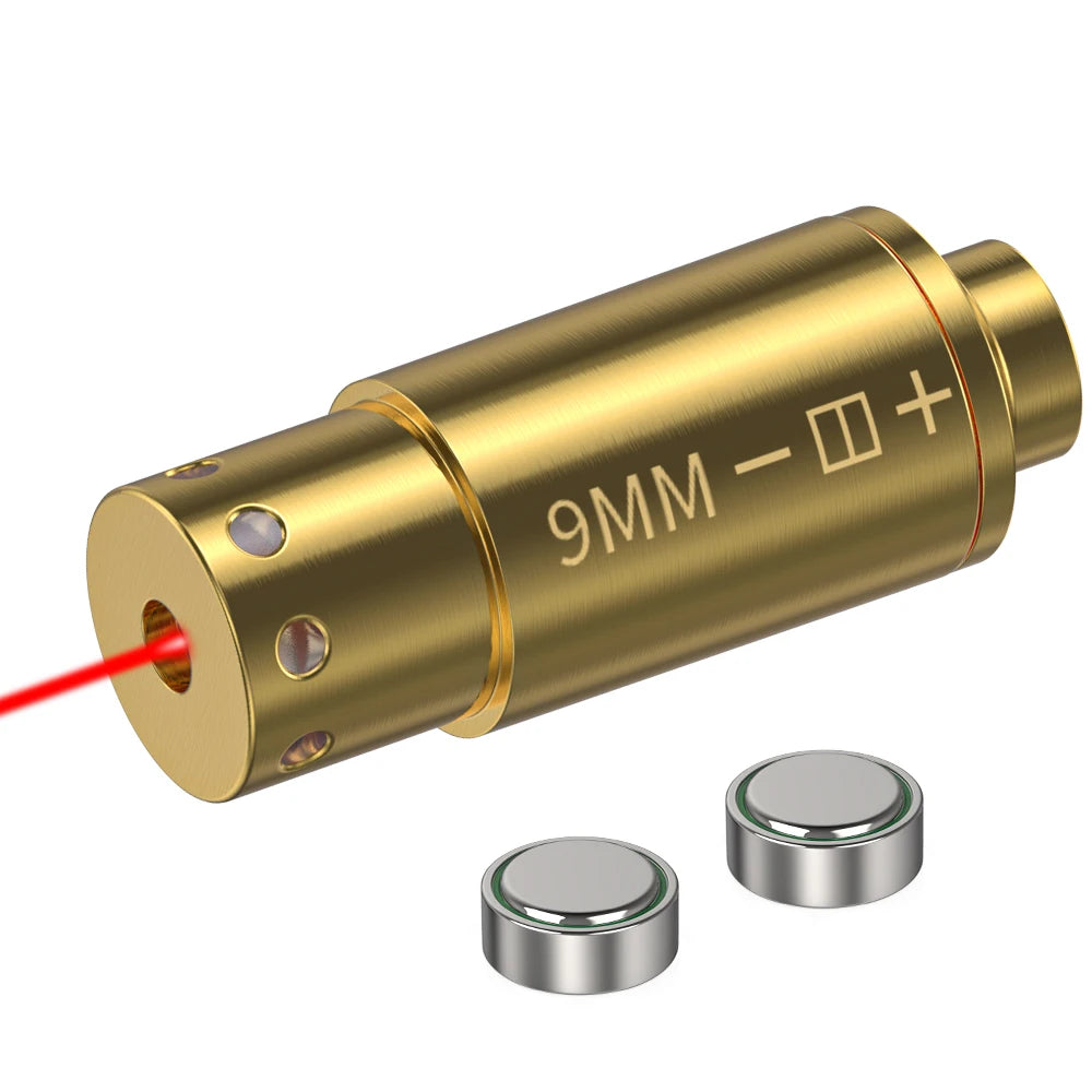 9MM Red Dot Laser Bore Sight. Brass . For Pistol Or Rifle Scope.