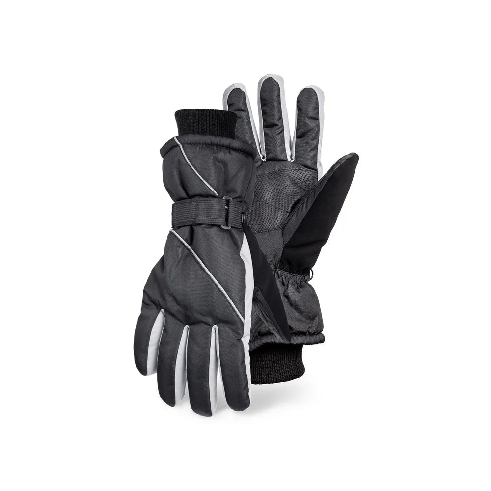 Premium Ski Gloves with Reflective Strip. Anti-Slip Grip- Water Repellent.